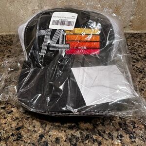 Black Trucker Hat with Colorful Stripes